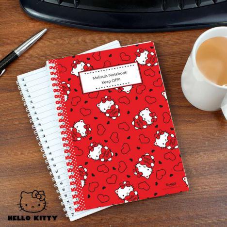 Personalised A5 Hello Kitty Hearts Notebook Extra Image 2
